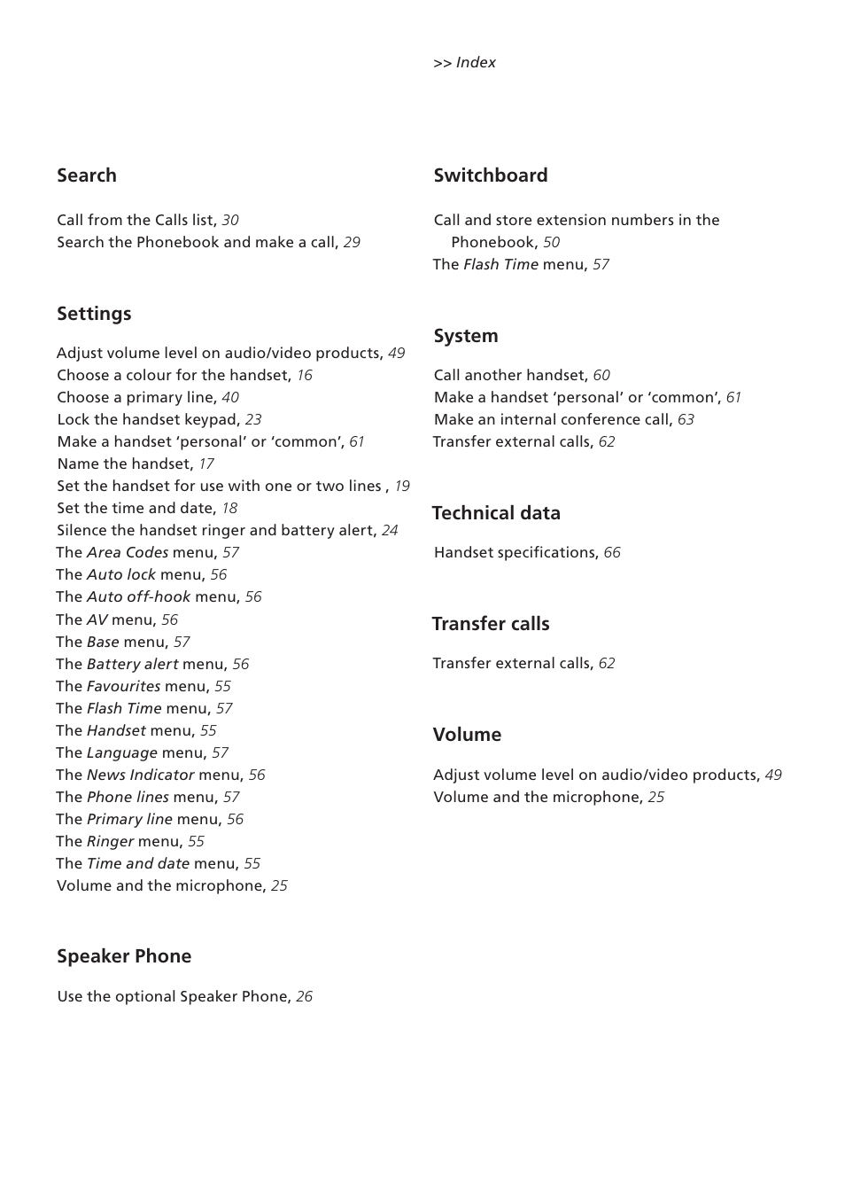 Bang & Olufsen BeoCom 5 - User Guide User Manual | Page 70 / 76