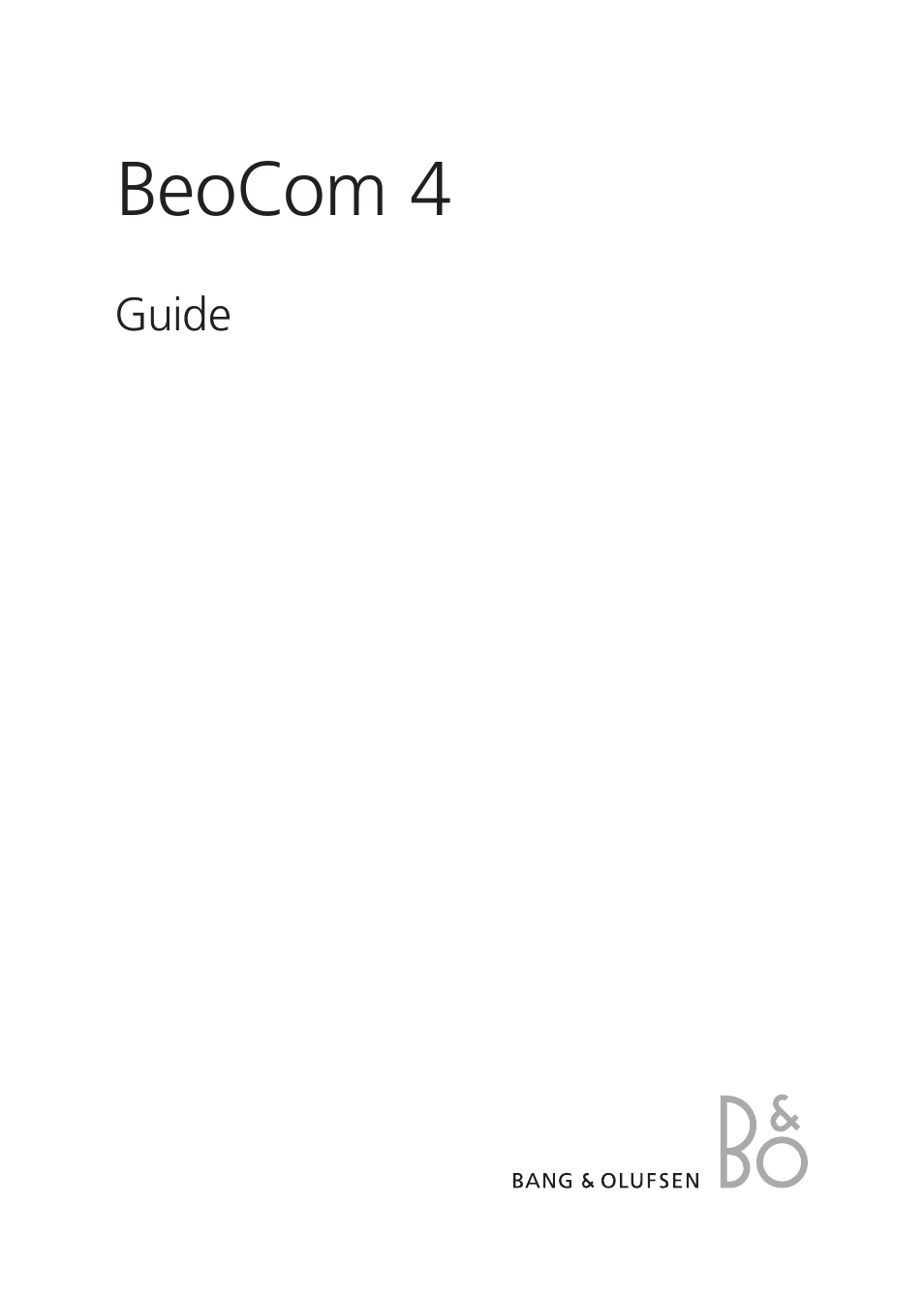 Bang & Olufsen BeoCom 4 - User Guide User Manual | 32 pages