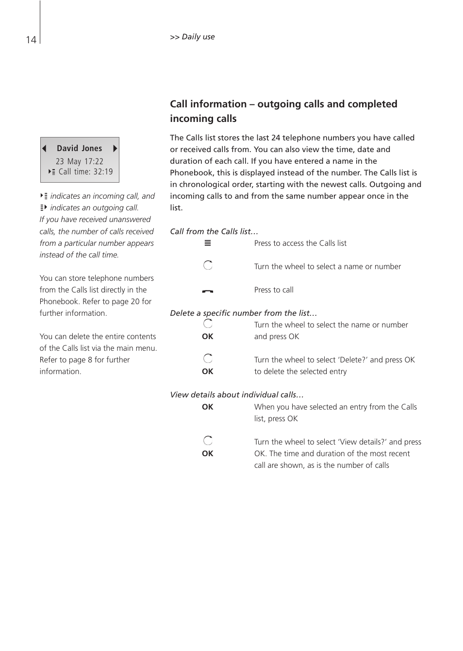 Bang & Olufsen BeoCom 4 - User Guide User Manual | Page 14 / 32