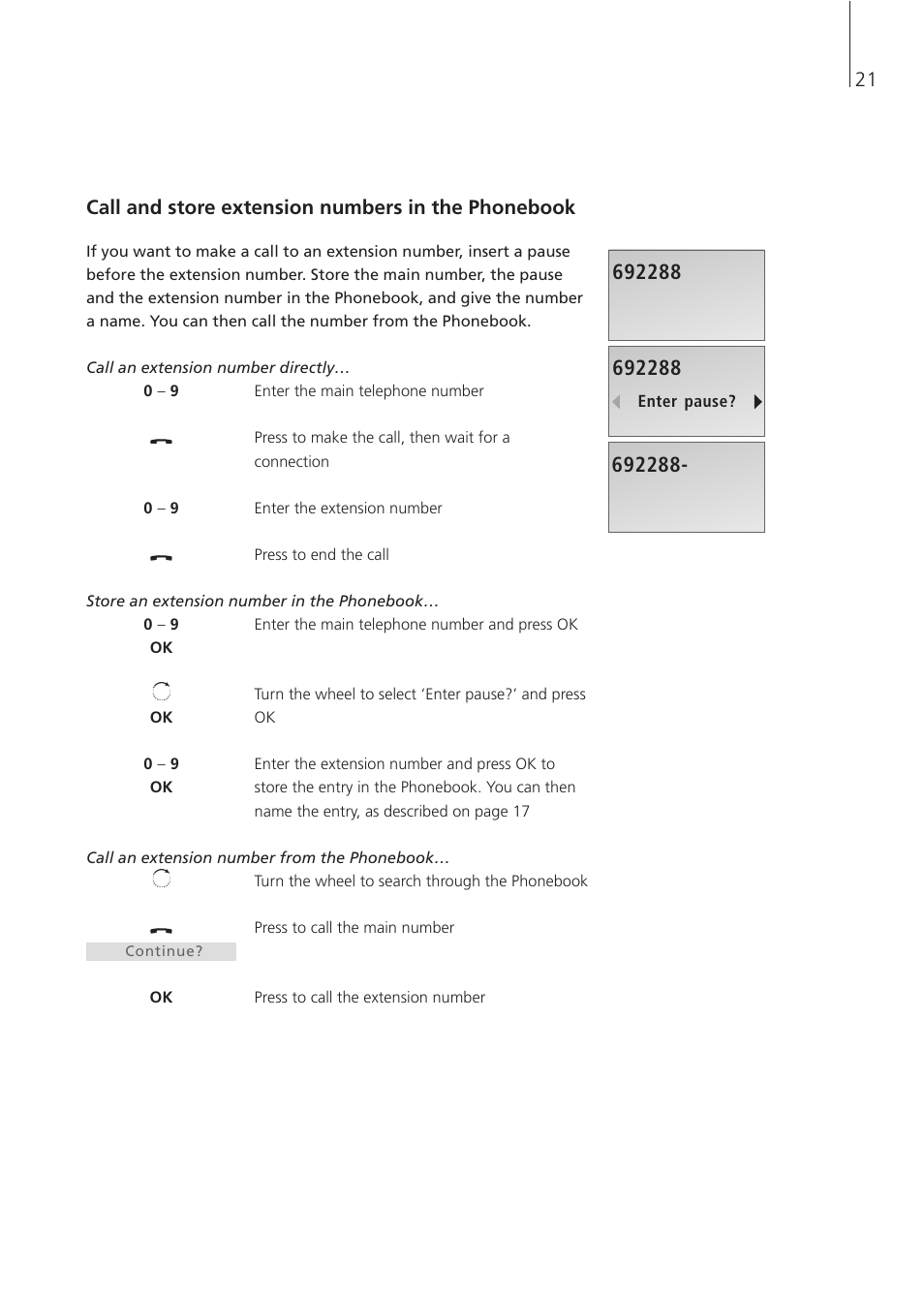 Bang & Olufsen BeoCom 4 - User Guide User Manual | Page 21 / 32