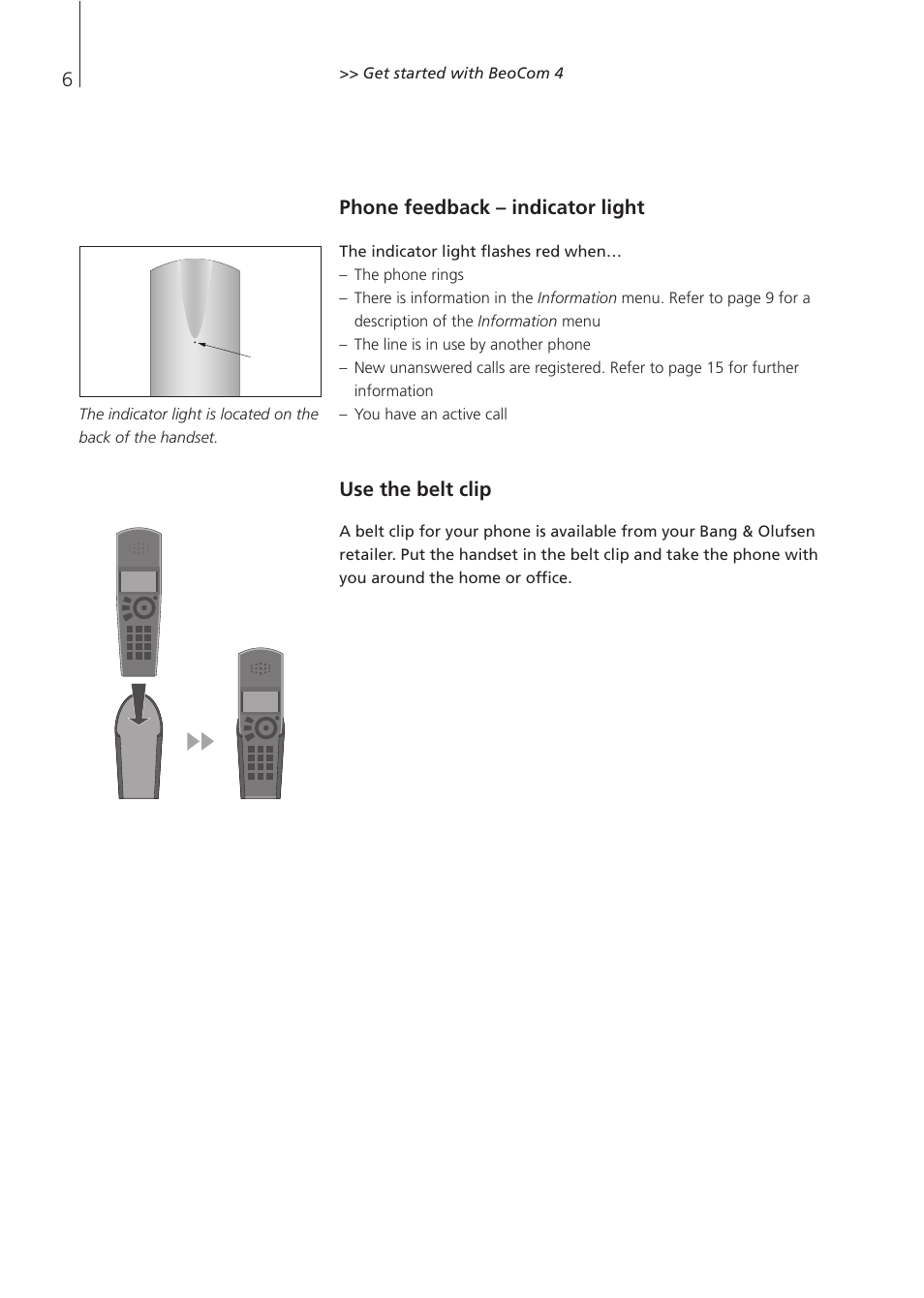 Bang & Olufsen BeoCom 4 - User Guide User Manual | Page 6 / 32