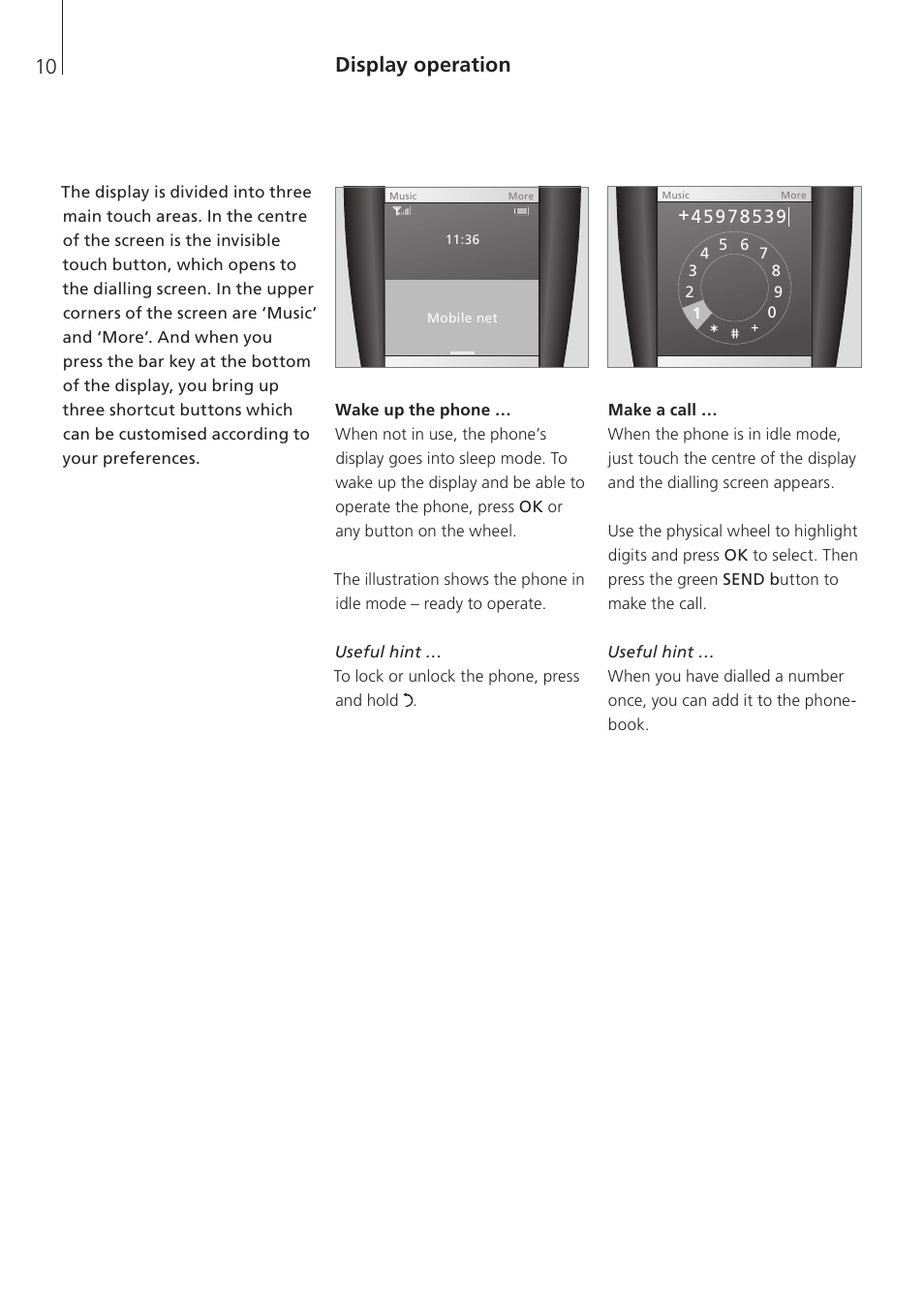 Display operation | Bang & Olufsen Serenata - Getting Started User Manual | Page 10 / 24