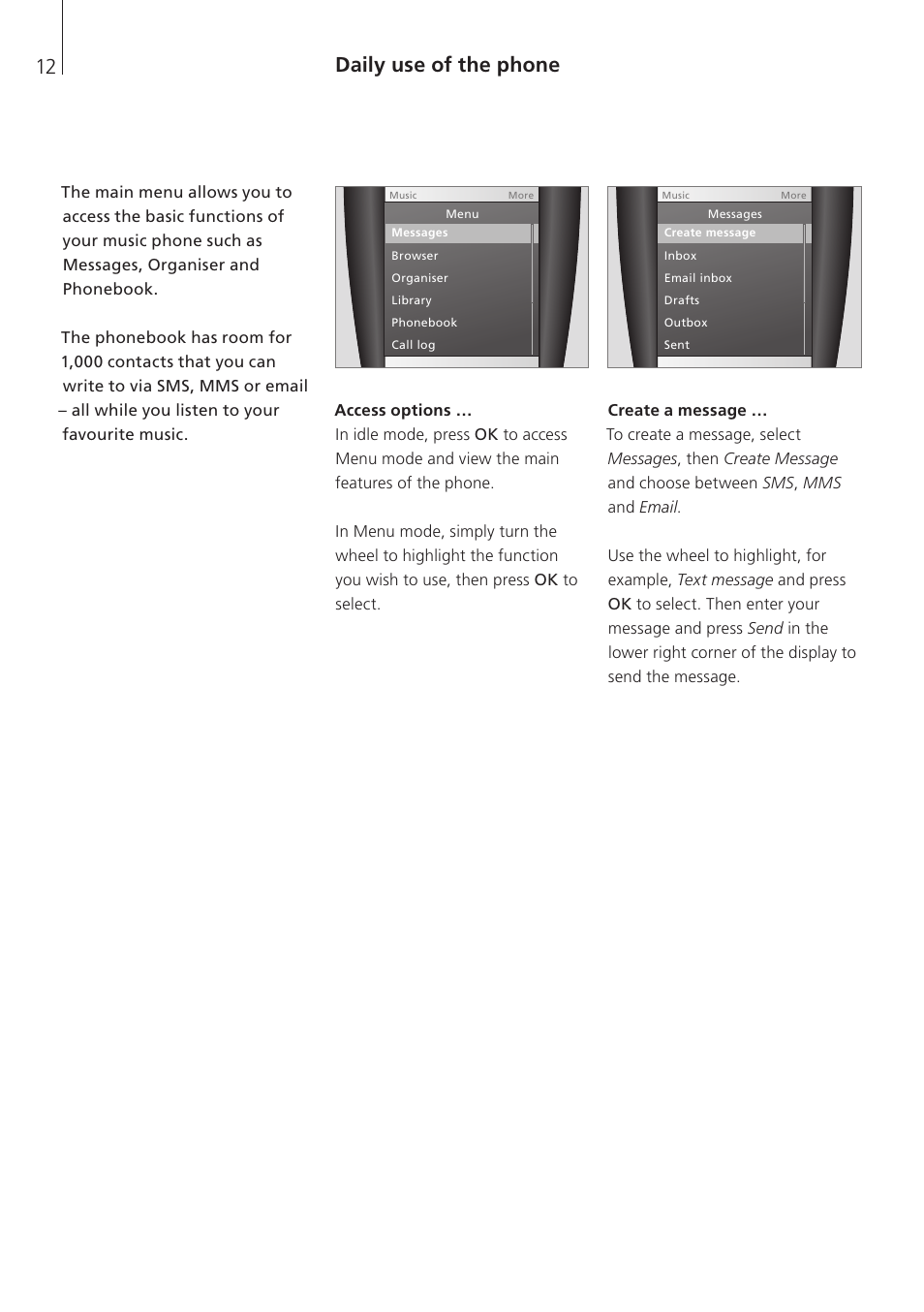 Daily use of the phone | Bang & Olufsen Serenata - Getting Started User Manual | Page 12 / 24