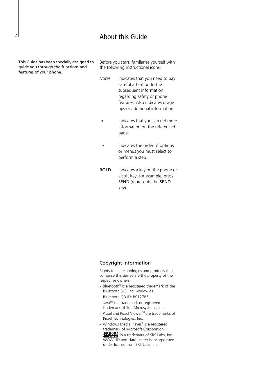 About this guide | Bang & Olufsen Serenata - User Guide User Manual | Page 2 / 68