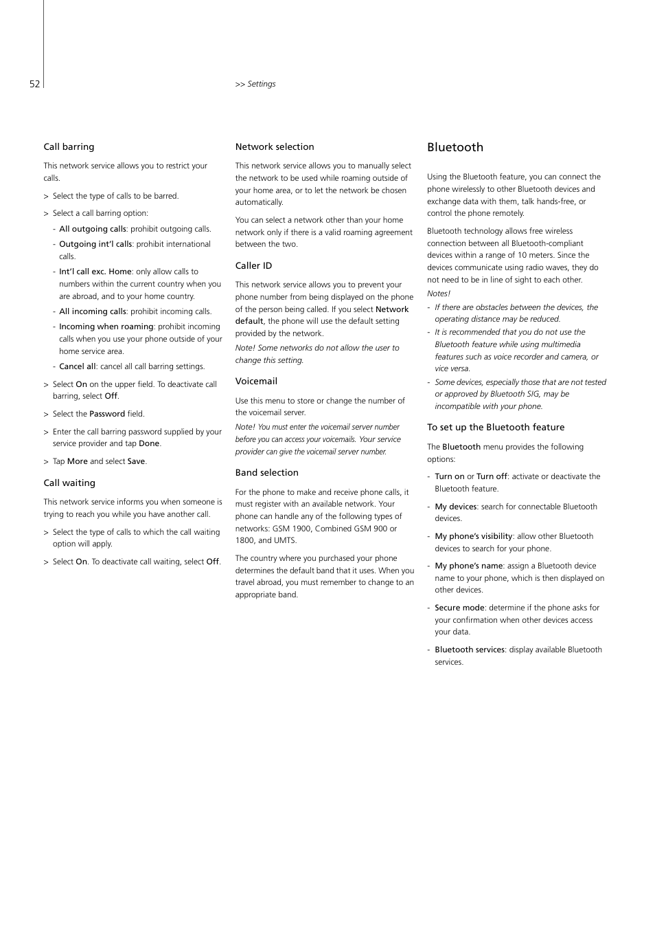 Bluetooth, P. 52 | Bang & Olufsen Serenata - User Guide User Manual | Page 52 / 68