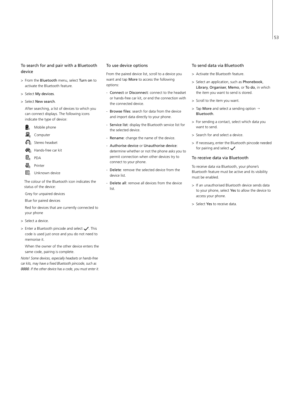 P. 53 | Bang & Olufsen Serenata - User Guide User Manual | Page 53 / 68