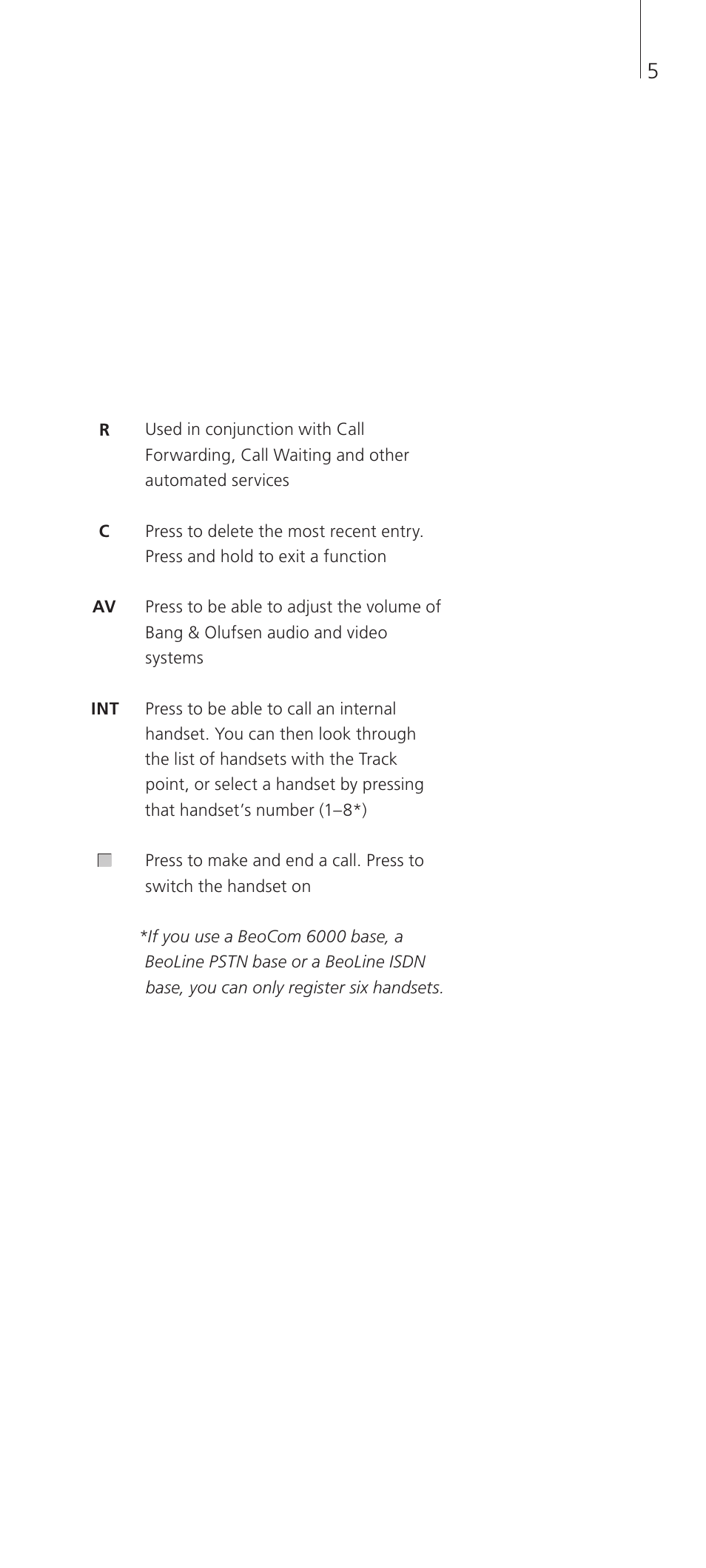 Bang & Olufsen BeoCom 2 - Getting Started User Manual | Page 5 / 20