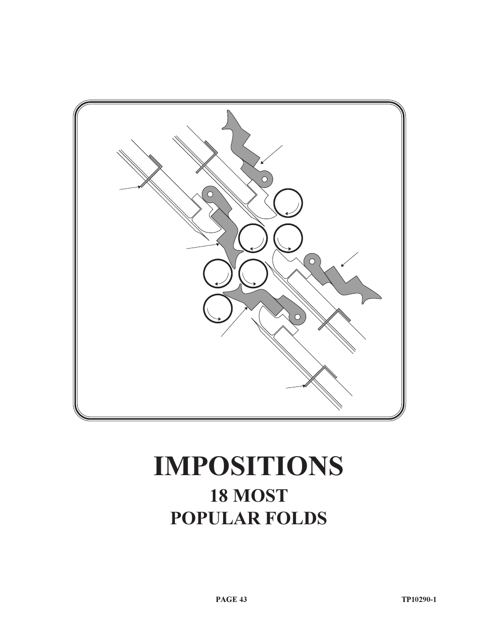 Impositions, 18 most popular folds | Baumfolder BAUM15: Pile Folder 1st Station (from 1999 thru 2005) User Manual | Page 43 / 50