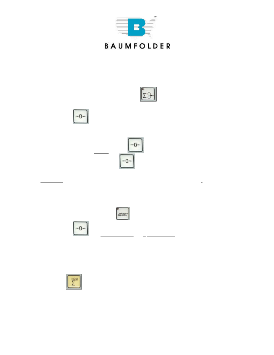 Resetting the total counter, Resetting the batch counter, Turn off batch counting | Baumfolder BAUM20: Control Panel User Manual | Page 12 / 12