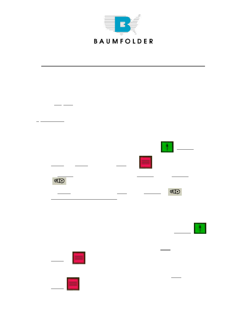 Raising and lowering the pile feeder lift table | Baumfolder BAUM20: Control Panel User Manual | Page 2 / 12