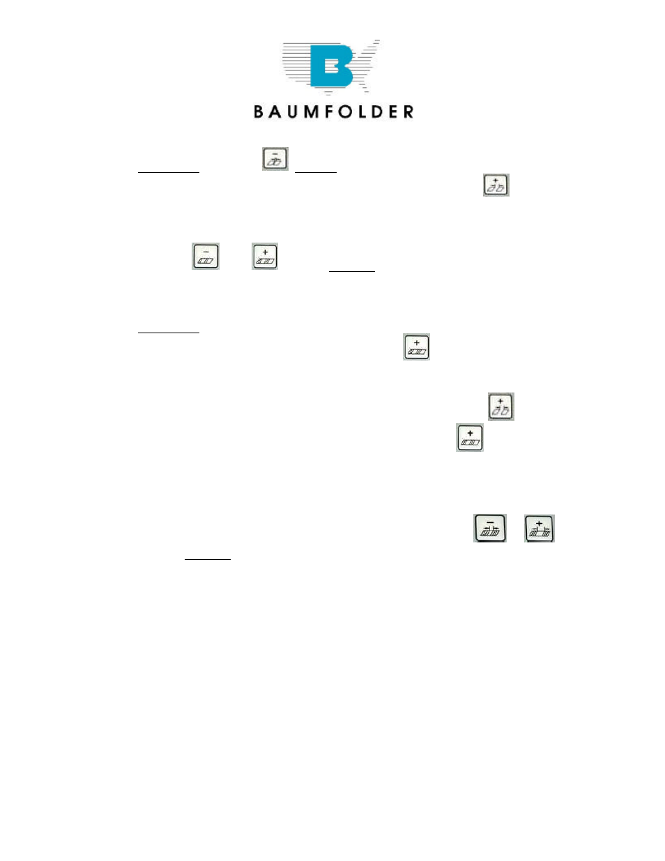 Baumfolder BAUM20: Control Panel User Manual | Page 8 / 12