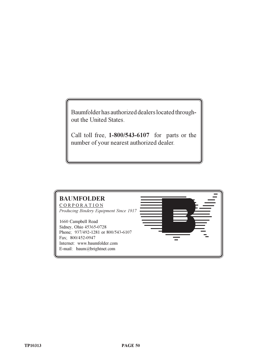 Baumfolder BAUM18: Pile Folder 1st Station (from 2005 on) User Manual | Page 50 / 50