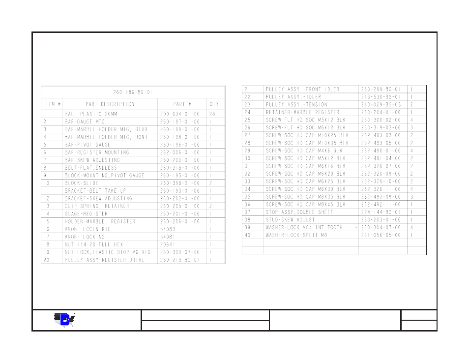 Baum | Baumfolder BAUM20: Pile Folder 1st Station (from mid 2006) - Parts Manual User Manual | Page 144 / 157