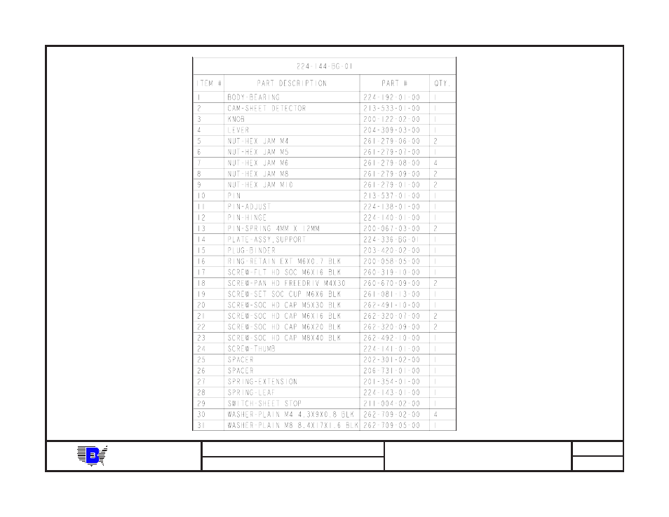 Baum | Baumfolder BAUM20: Pile Folder 1st Station (from mid 2006) - Parts Manual User Manual | Page 146 / 157