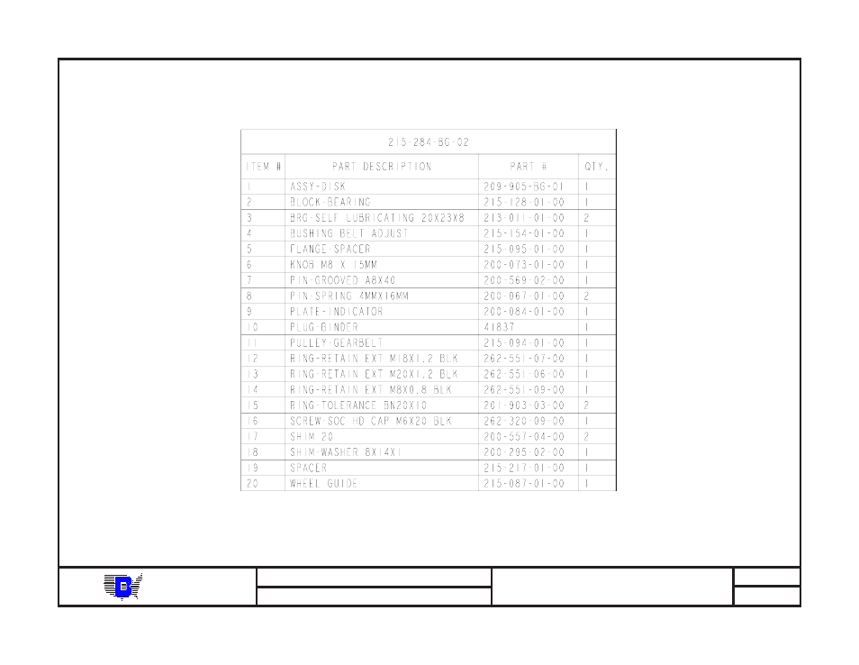 Baum | Baumfolder BAUM20: Pile Folder 1st Station (from mid 2006) - Parts Manual User Manual | Page 65 / 157