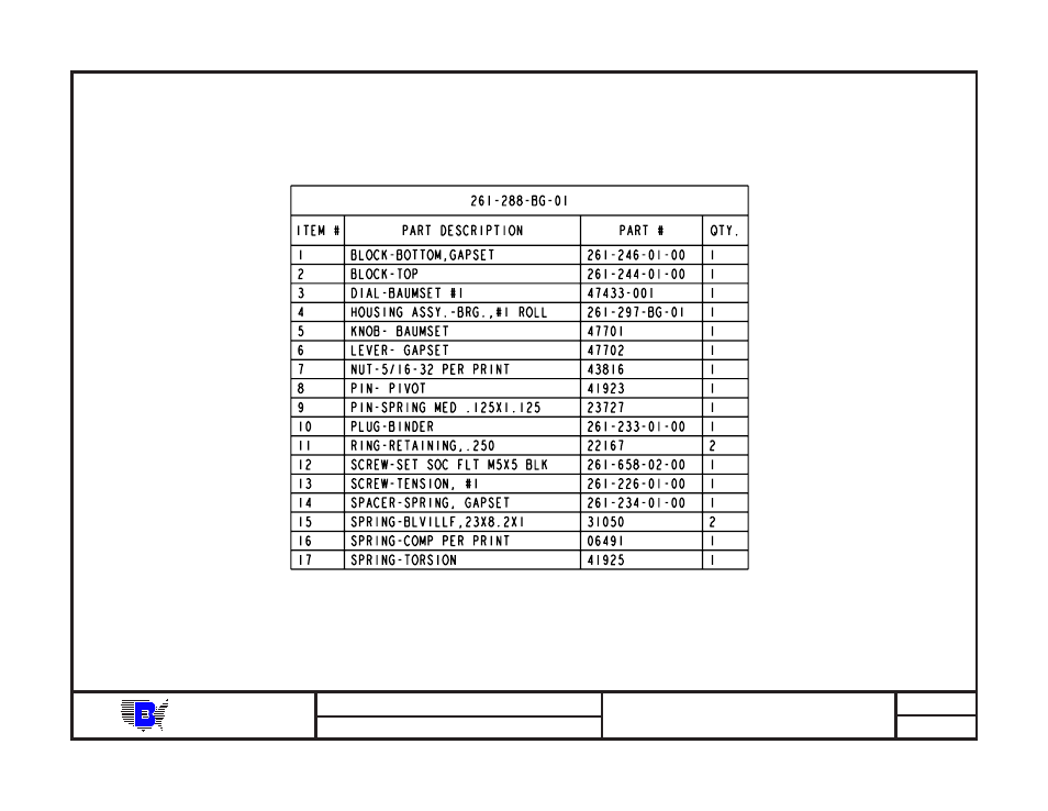 Baum | Baumfolder BAUM20: Pile Folder 1st Station (from mid 2006) - Parts Manual User Manual | Page 49 / 79