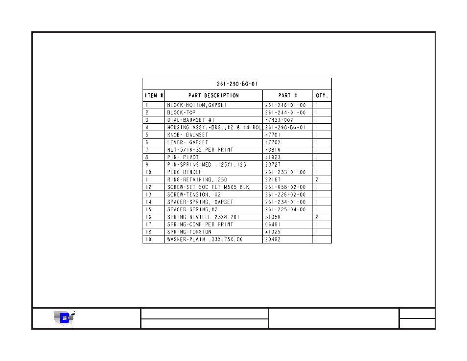 Baum | Baumfolder BAUM20: Pile Folder 1st Station (from mid 2006) - Parts Manual User Manual | Page 51 / 79