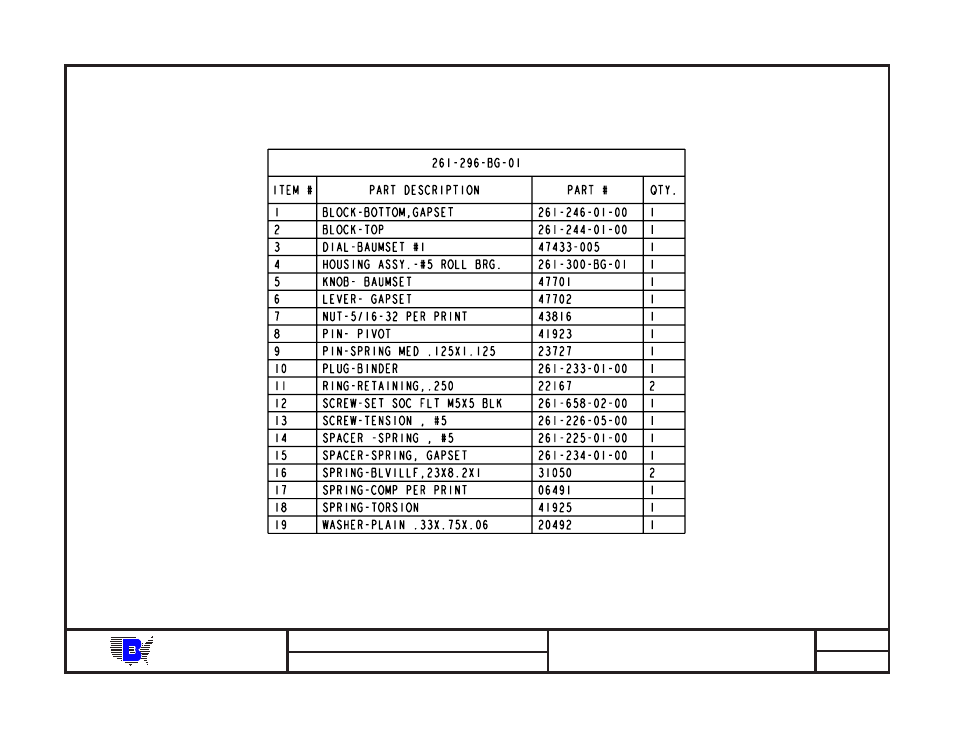 Baum | Baumfolder BAUM20: Pile Folder 1st Station (from mid 2006) - Parts Manual User Manual | Page 57 / 79