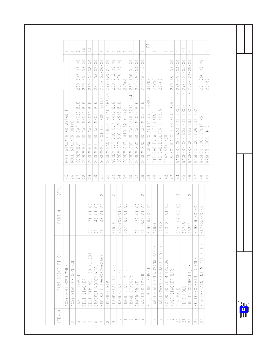 Ba u m | Baumfolder BAUM20: Pile Folder 1st Station (from mid 2006) - Parts Manual User Manual | Page 61 / 79