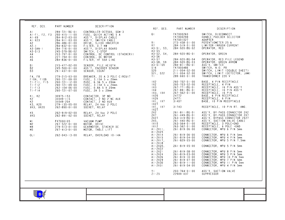Baum | Baumfolder BAUM20: Pile Folder 1st Station (from mid 2006) - Parts Manual User Manual | Page 39 / 81