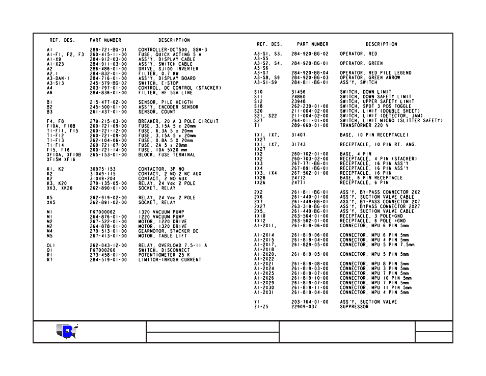 Baum | Baumfolder BAUM20: Pile Folder 1st Station (from mid 2006) - Parts Manual User Manual | Page 77 / 81