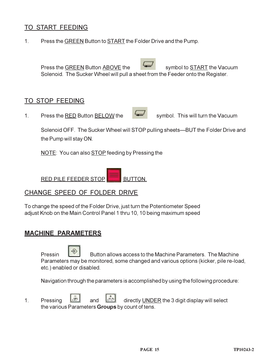 Baumfolder BAUM20: Pile Folder 1st Station (from 2002 thru 2004) User Manual | Page 15 / 68