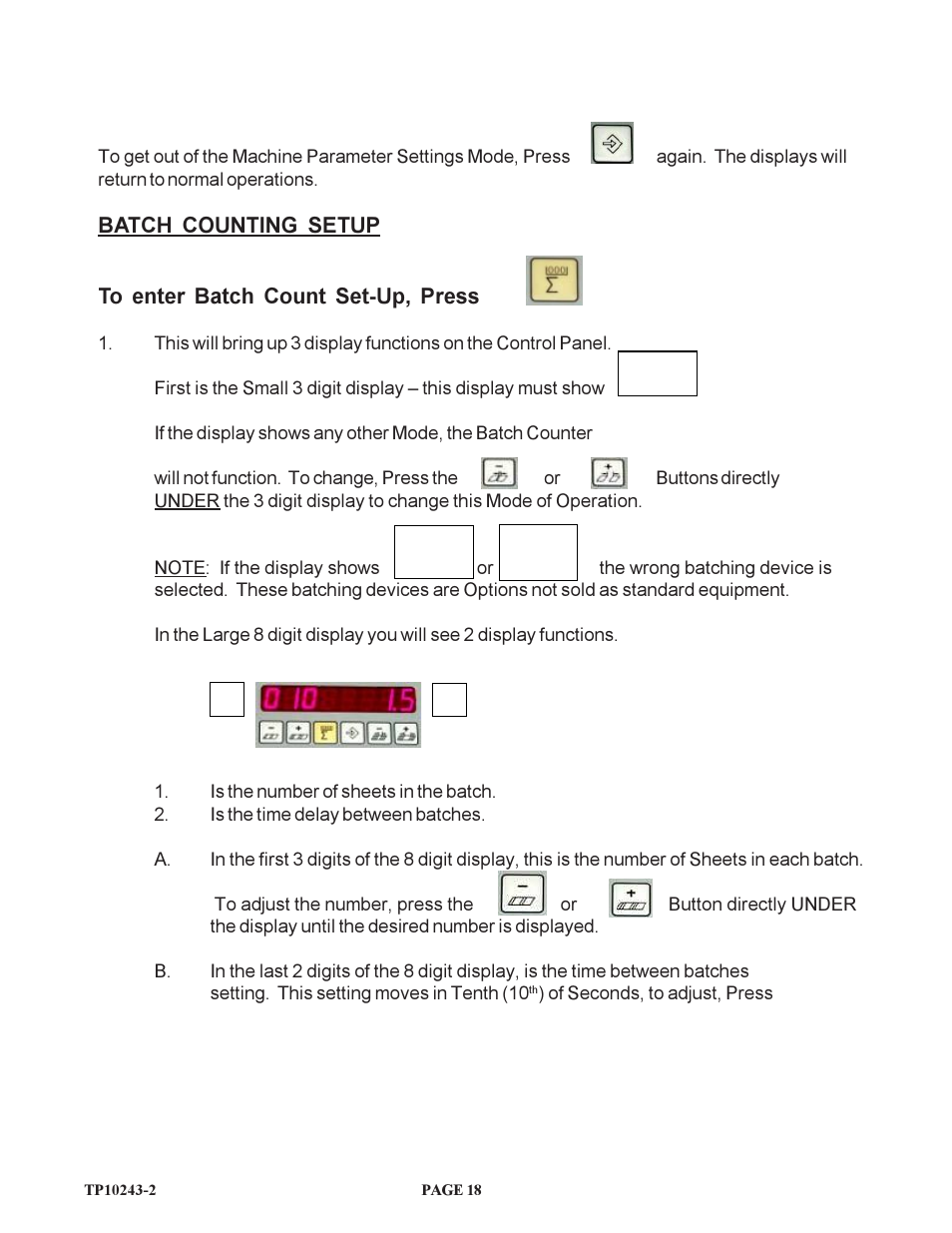 Ood ooo oo o | Baumfolder BAUM20: Pile Folder 1st Station (from 2002 thru 2004) User Manual | Page 18 / 68