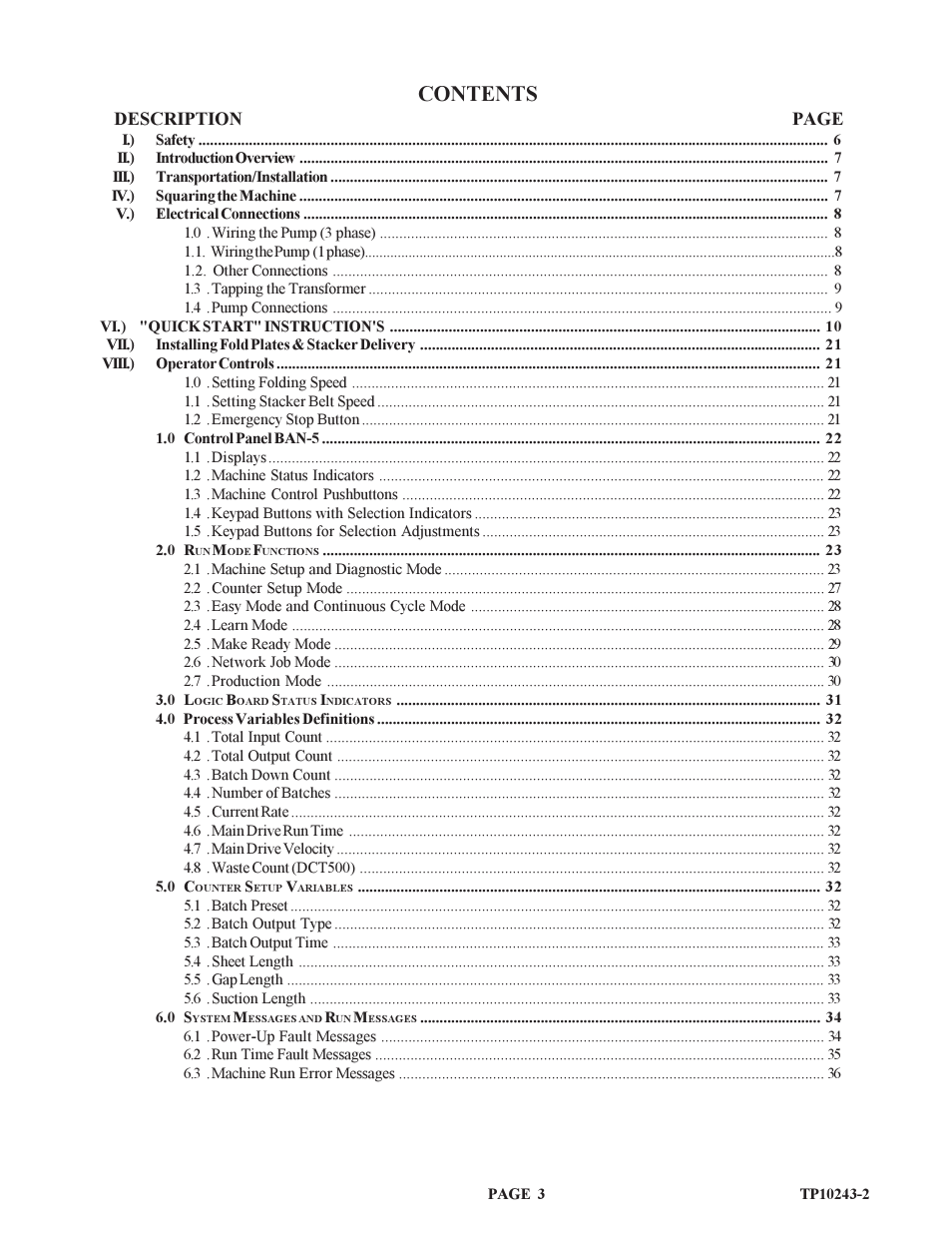 Baumfolder BAUM20: Pile Folder 1st Station (from 2002 thru 2004) User Manual | Page 3 / 68