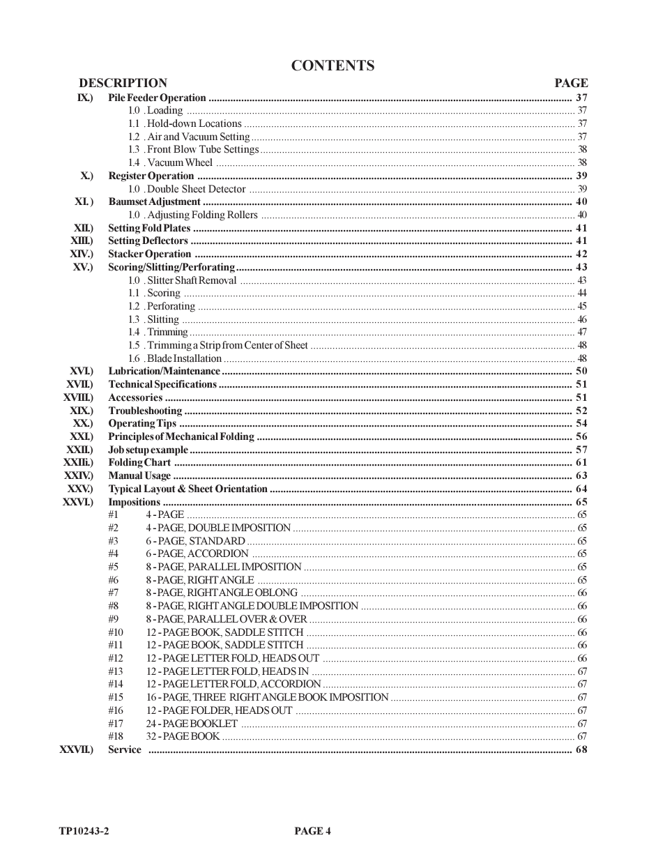 Baumfolder BAUM20: Pile Folder 1st Station (from 2002 thru 2004) User Manual | Page 4 / 68