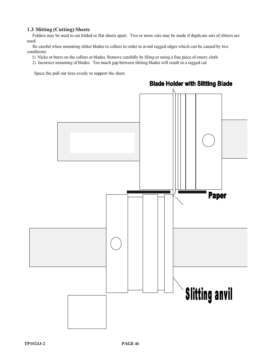Slitting | Baumfolder BAUM20: Pile Folder 1st Station (from 2002 thru 2004) User Manual | Page 46 / 68