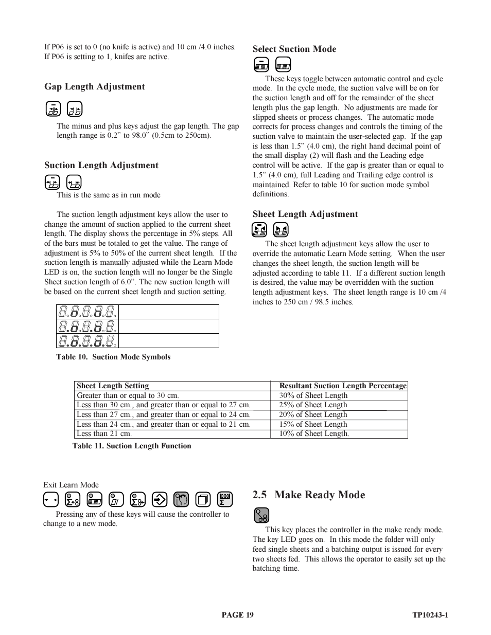 5 make ready mode | Baumfolder BAUM20: Pile Folder 1st Station (from 1999 thru 2001) User Manual | Page 19 / 50