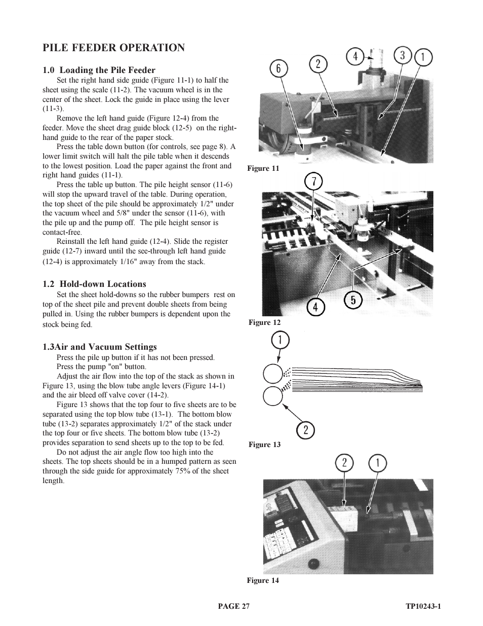 Pile feeder operation | Baumfolder BAUM20: Pile Folder 1st Station (from 1999 thru 2001) User Manual | Page 27 / 50