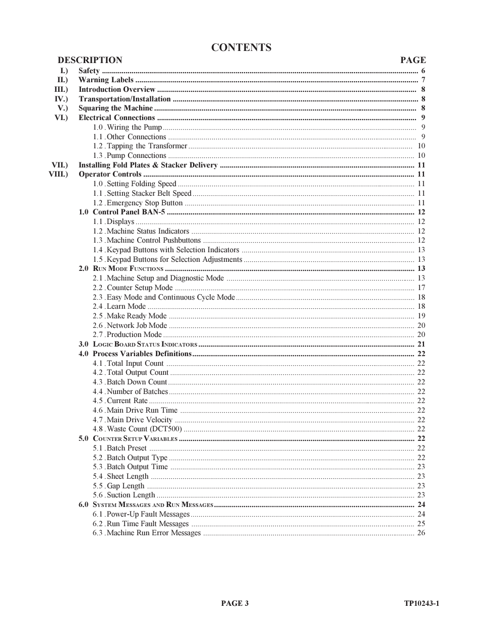 Baumfolder BAUM20: Pile Folder 1st Station (from 1999 thru 2001) User Manual | Page 3 / 50