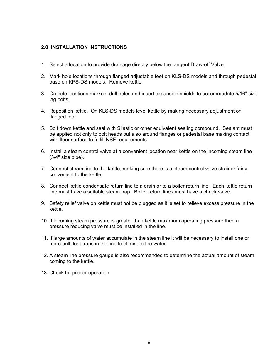 Blodgett KPS-DS Series User Manual | Page 6 / 13