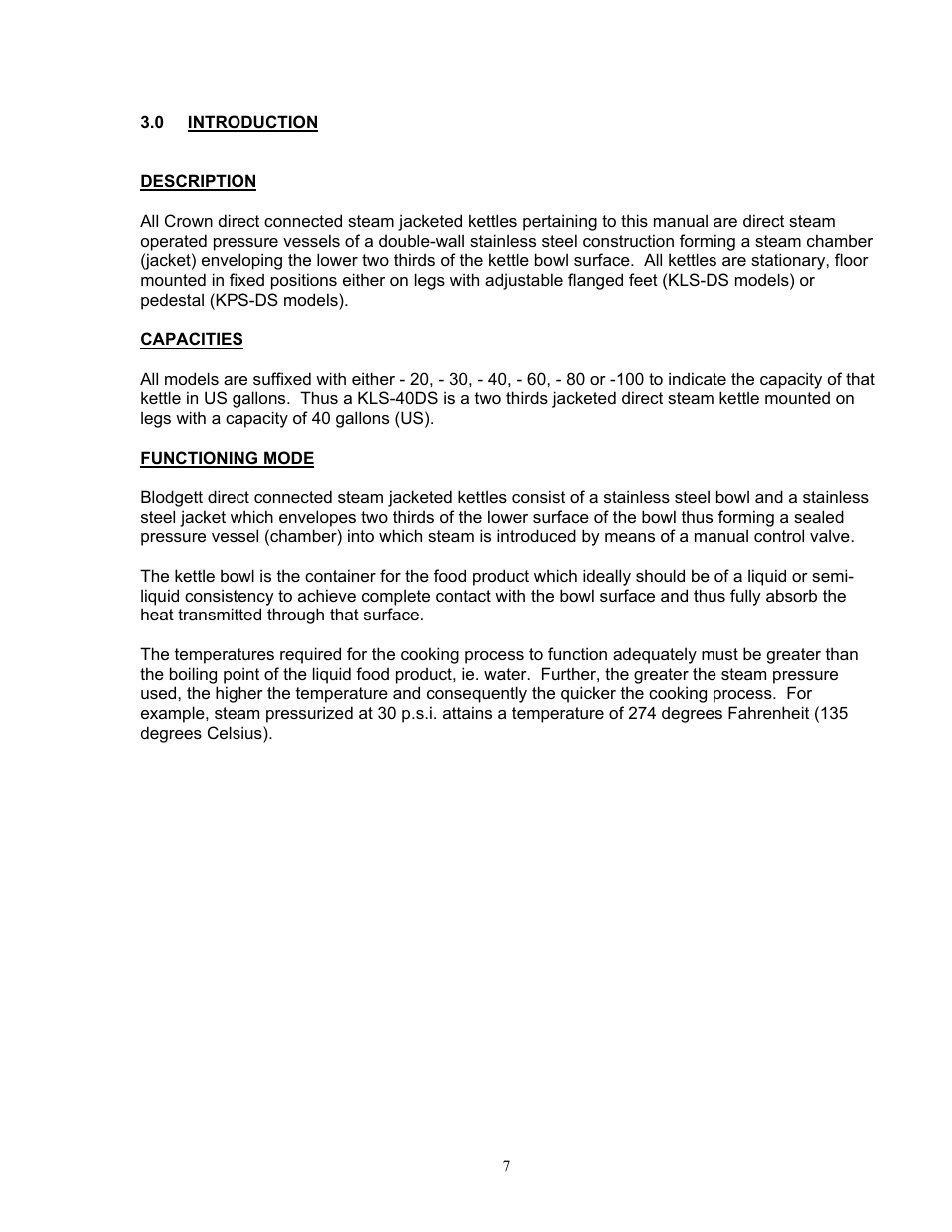 Blodgett KPS-DS Series User Manual | Page 7 / 13