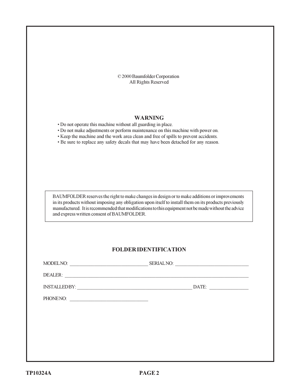 Baumfolder BAUM20: 20 Kicker Assembly Installation User Manual | Page 2 / 15