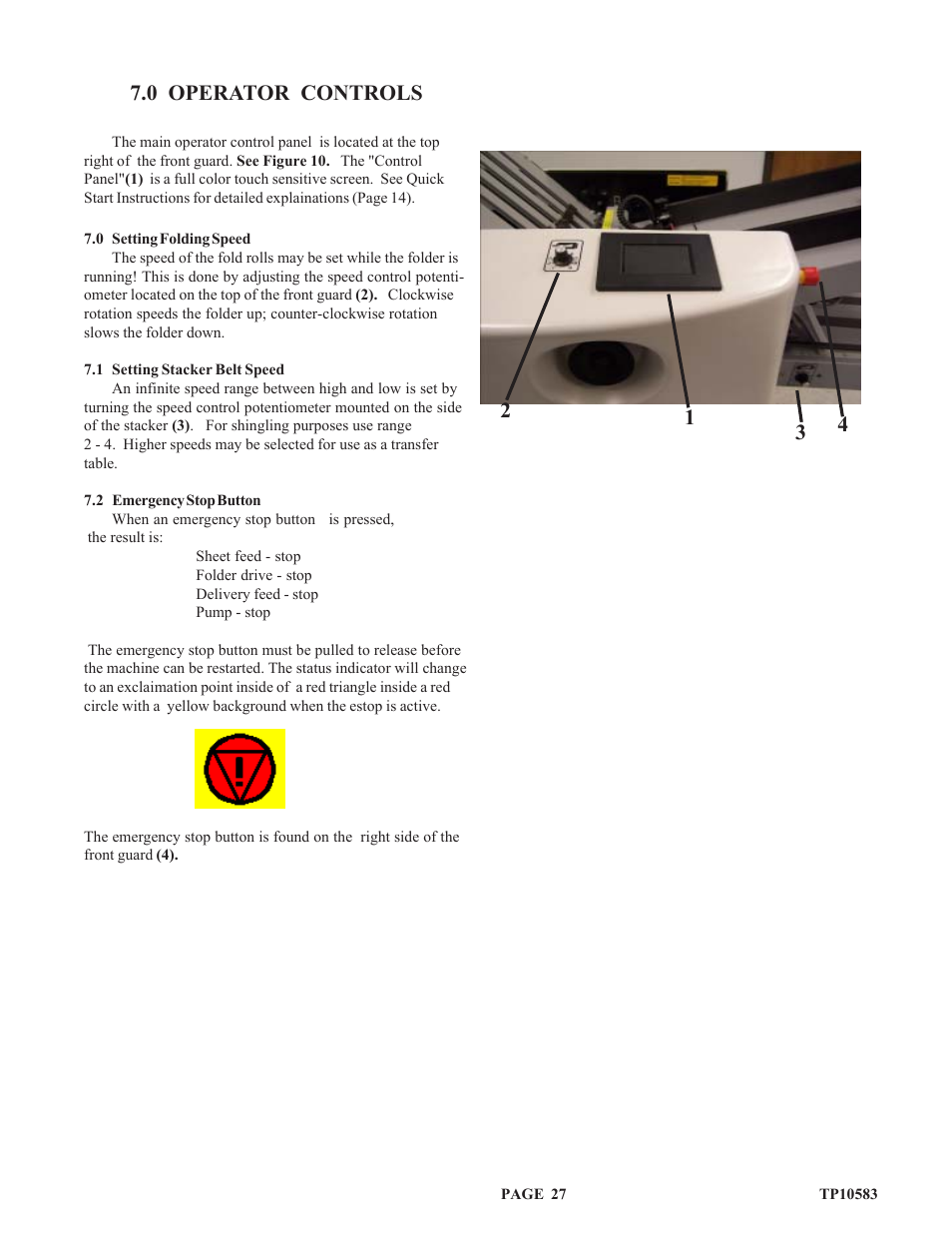 0 operator controls | Baumfolder 714XA User Manual | Page 30 / 49