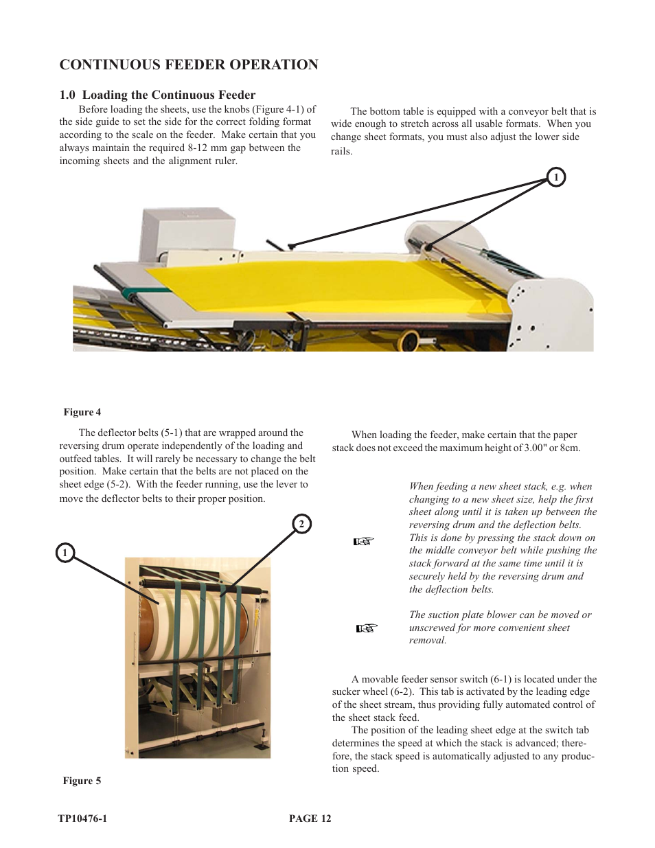 Continuous feeder operation | Baumfolder BAUM 26_30: Folder 1st Station Contfeed User Manual | Page 12 / 46