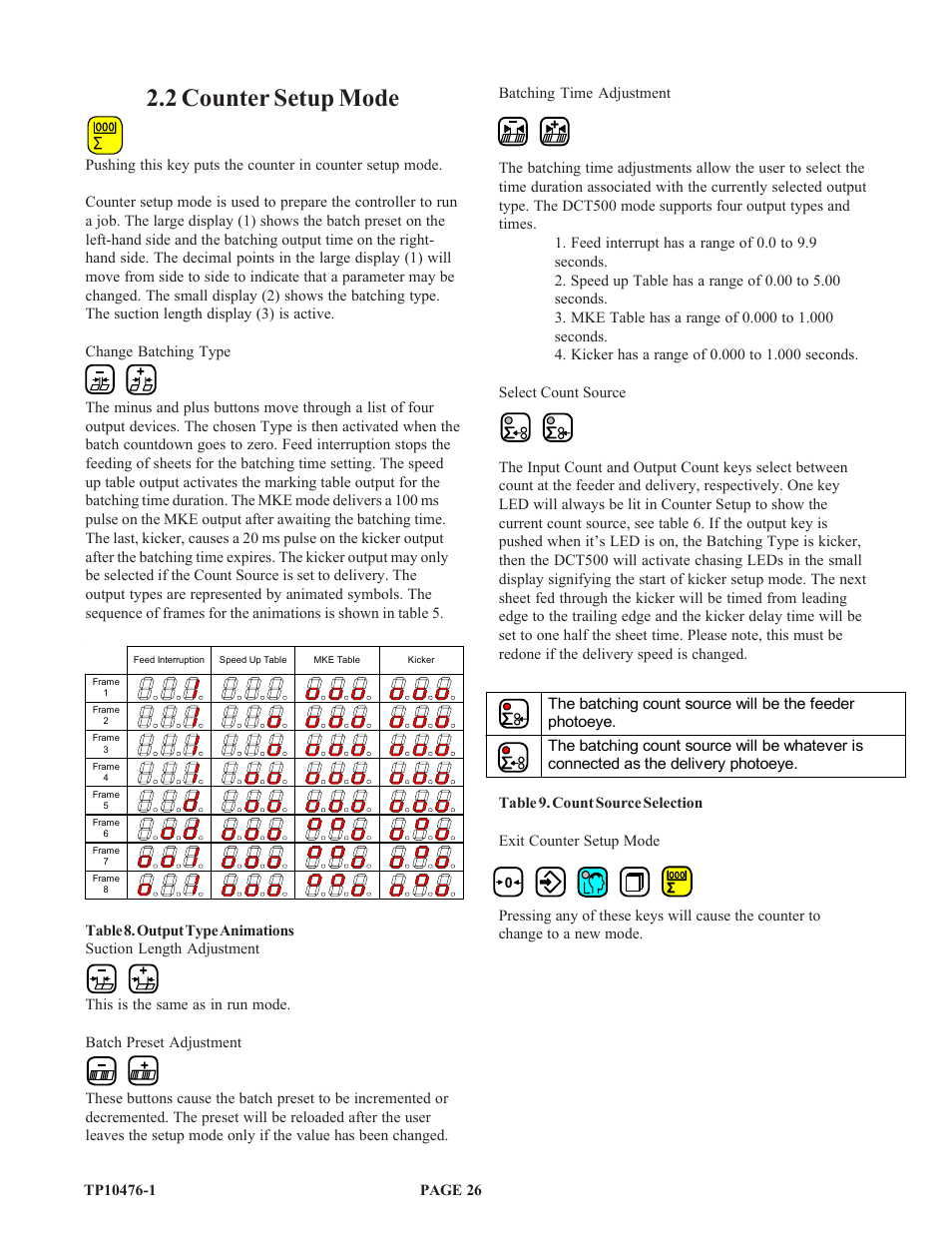 2 counter setup mode | Baumfolder BAUM 26_30: Folder 1st Station Contfeed User Manual | Page 26 / 46