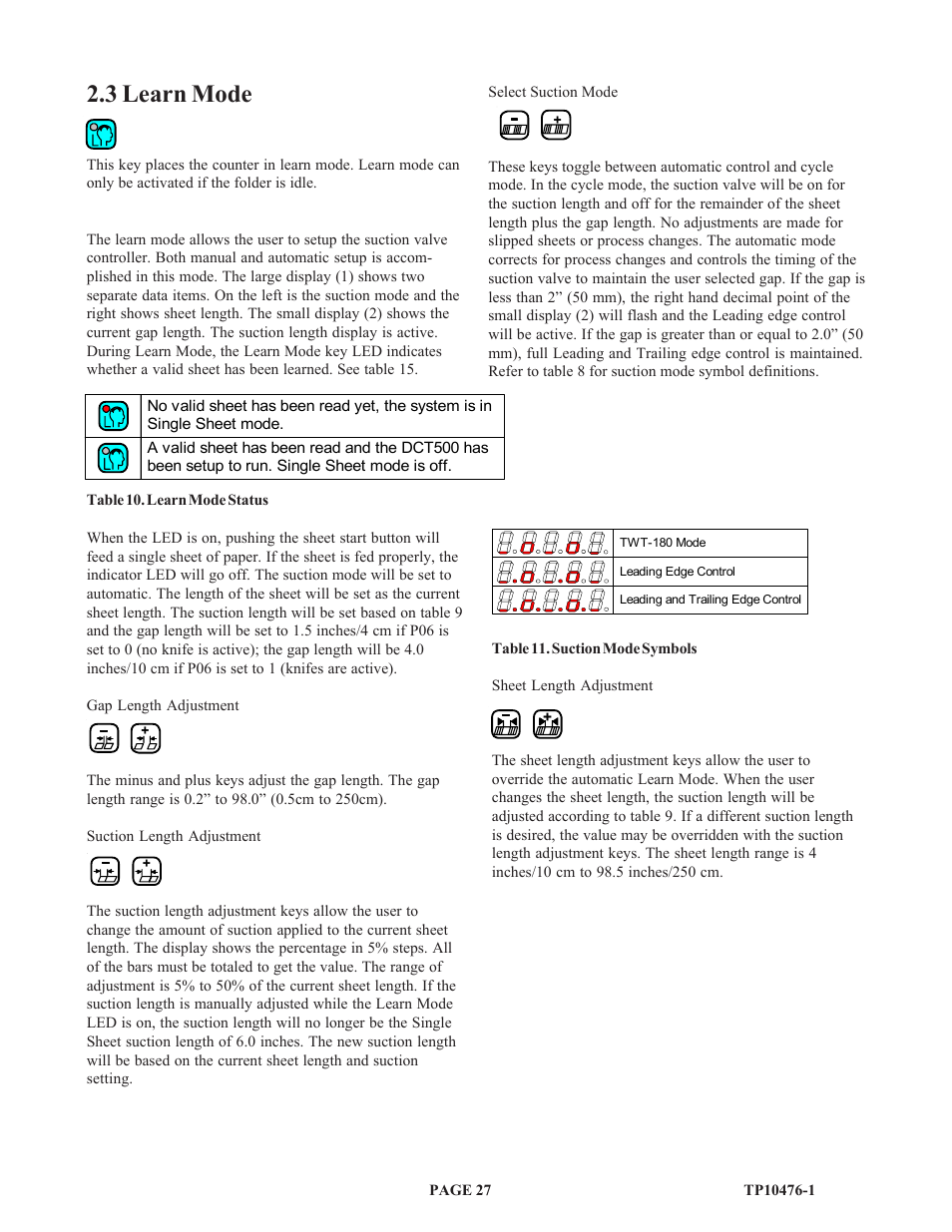 3 learn mode | Baumfolder BAUM 26_30: Folder 1st Station Contfeed User Manual | Page 27 / 46