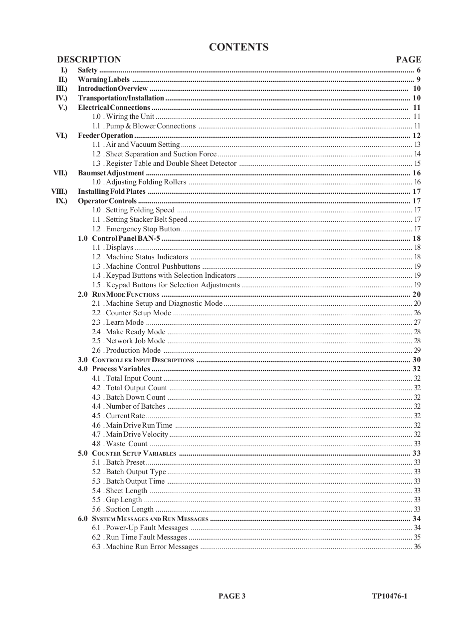Baumfolder BAUM 26_30: Folder 1st Station Contfeed User Manual | Page 3 / 46
