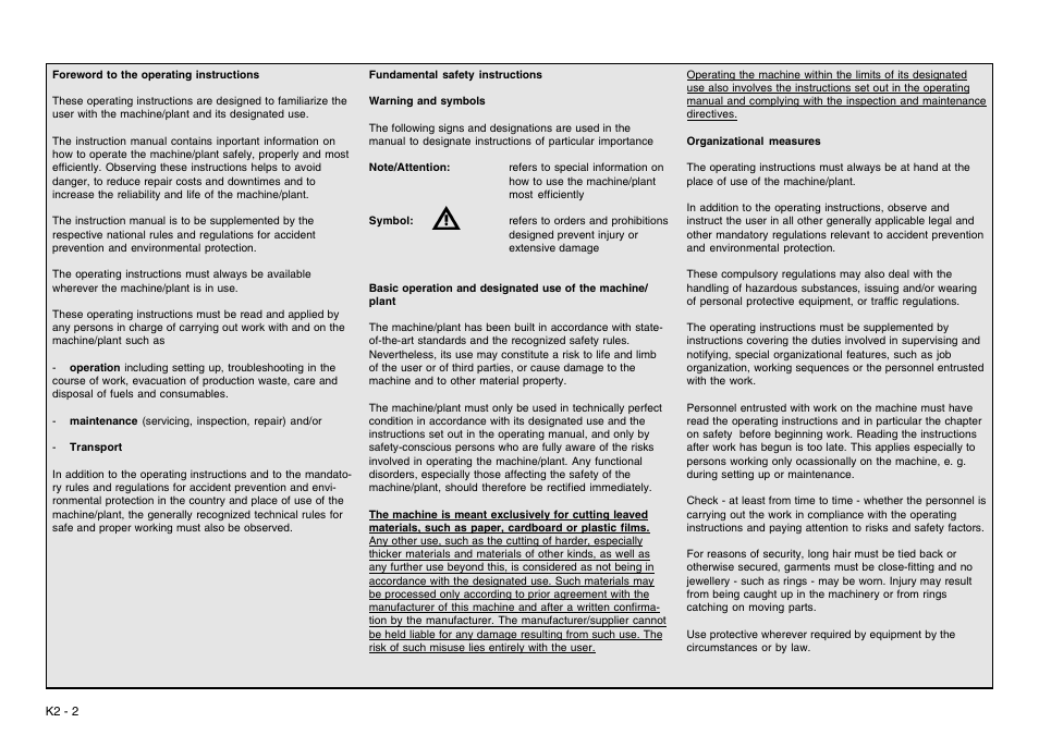 Baumfolder BaumCut 26.4 (For serials 69H1122 thru 76D1132) User Manual | Page 20 / 98