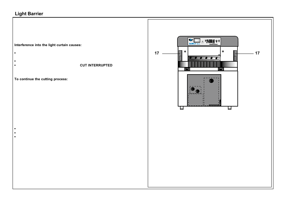 Light barrier | Baumfolder BaumCut 26.4 (For serials 69H1122 thru 76D1132) User Manual | Page 30 / 98