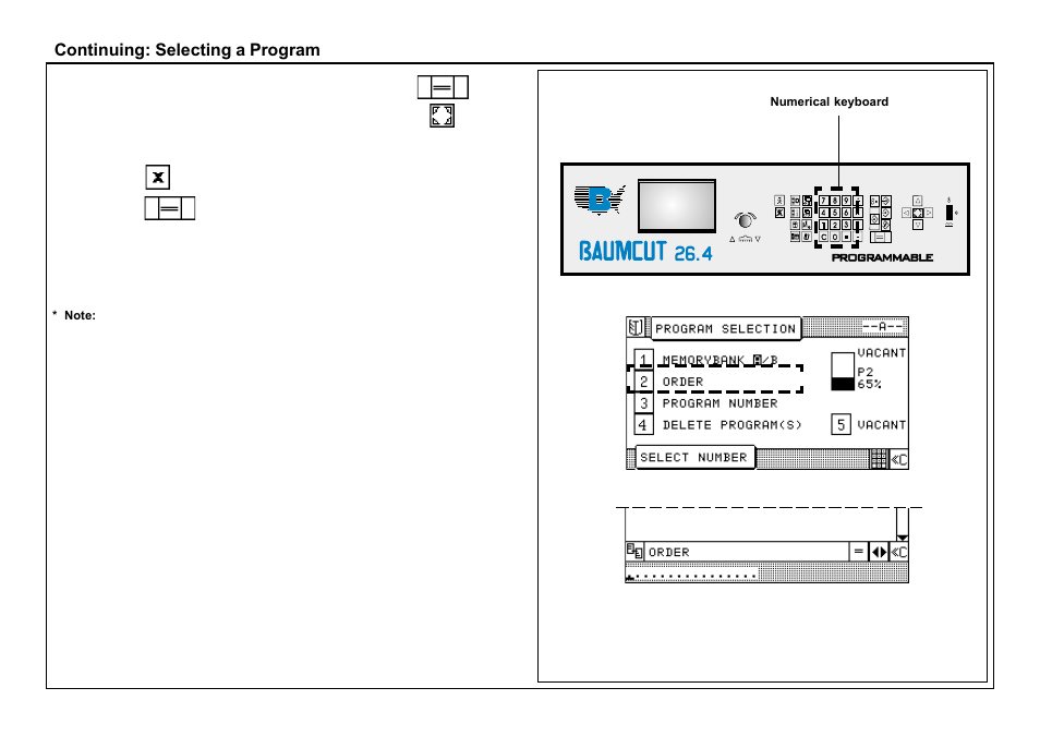 Continuing: selecting a program | Baumfolder BaumCut 26.4 (For serials 69H1122 thru 76D1132) User Manual | Page 45 / 98