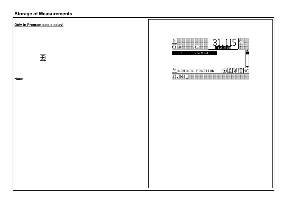 Storage of measurements | Baumfolder BaumCut 26.4 (For serials 69H1122 thru 76D1132) User Manual | Page 46 / 98