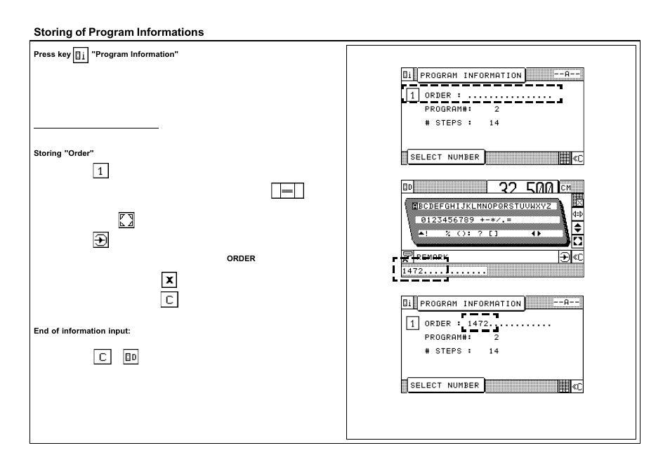 Storing of program informations | Baumfolder BaumCut 26.4 (For serials 69H1122 thru 76D1132) User Manual | Page 52 / 98