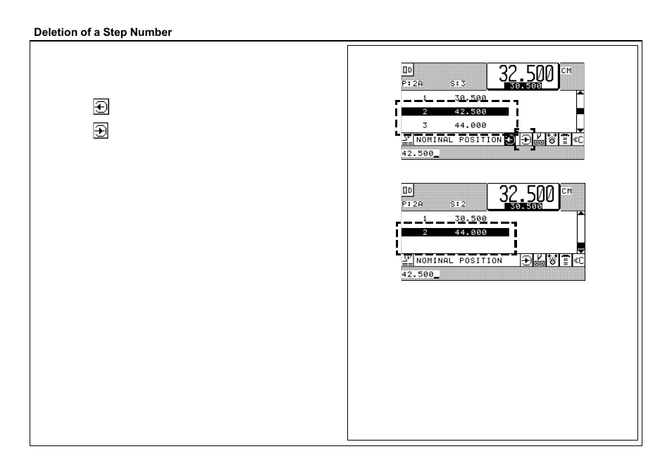 Deletion of a step number | Baumfolder BaumCut 26.4 (For serials 69H1122 thru 76D1132) User Manual | Page 53 / 98