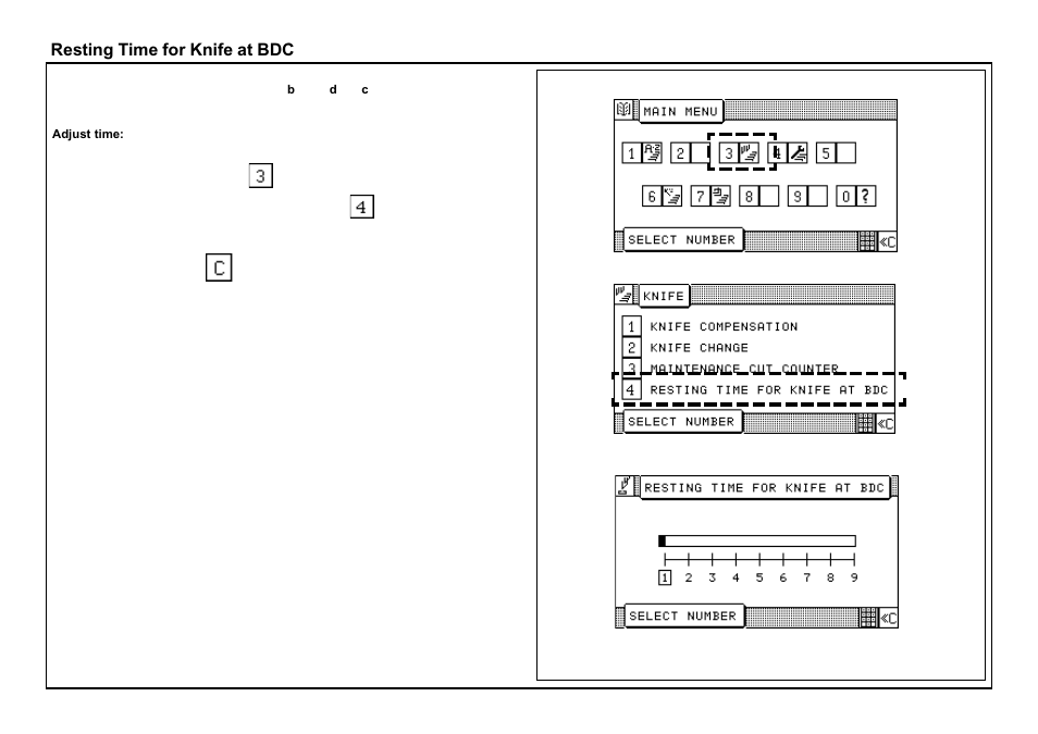 Resting time for knife at bdc | Baumfolder BaumCut 26.4 (For serials 69H1122 thru 76D1132) User Manual | Page 63 / 98