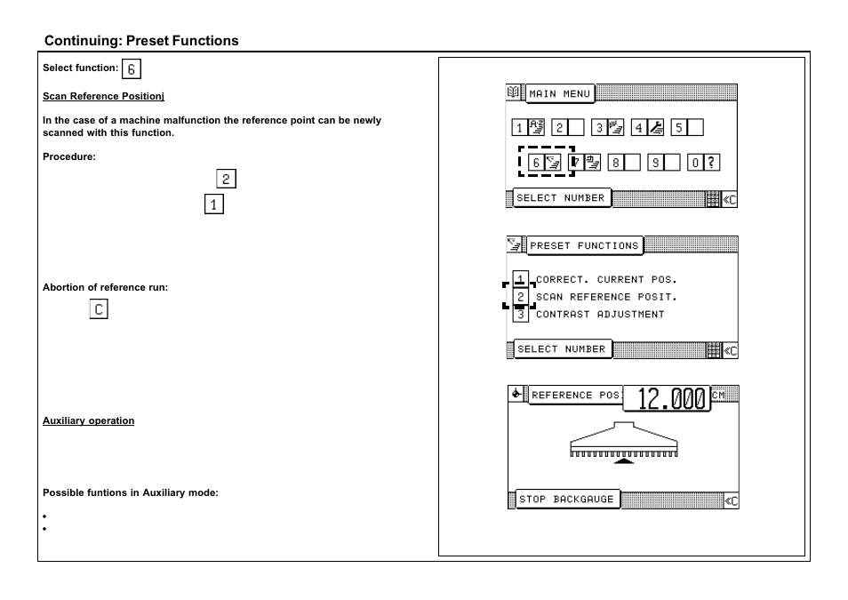 Continuing: preset functions | Baumfolder BaumCut 26.4 (For serials 69H1122 thru 76D1132) User Manual | Page 66 / 98