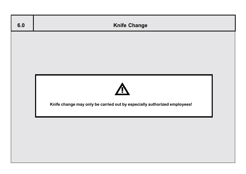Knife change, 0 knife change | Baumfolder BaumCut 26.4 (For serials 69H1122 thru 76D1132) User Manual | Page 85 / 98